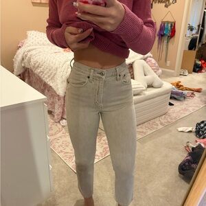 Abercrombie & Fitch Light Gray Ankle Jeans